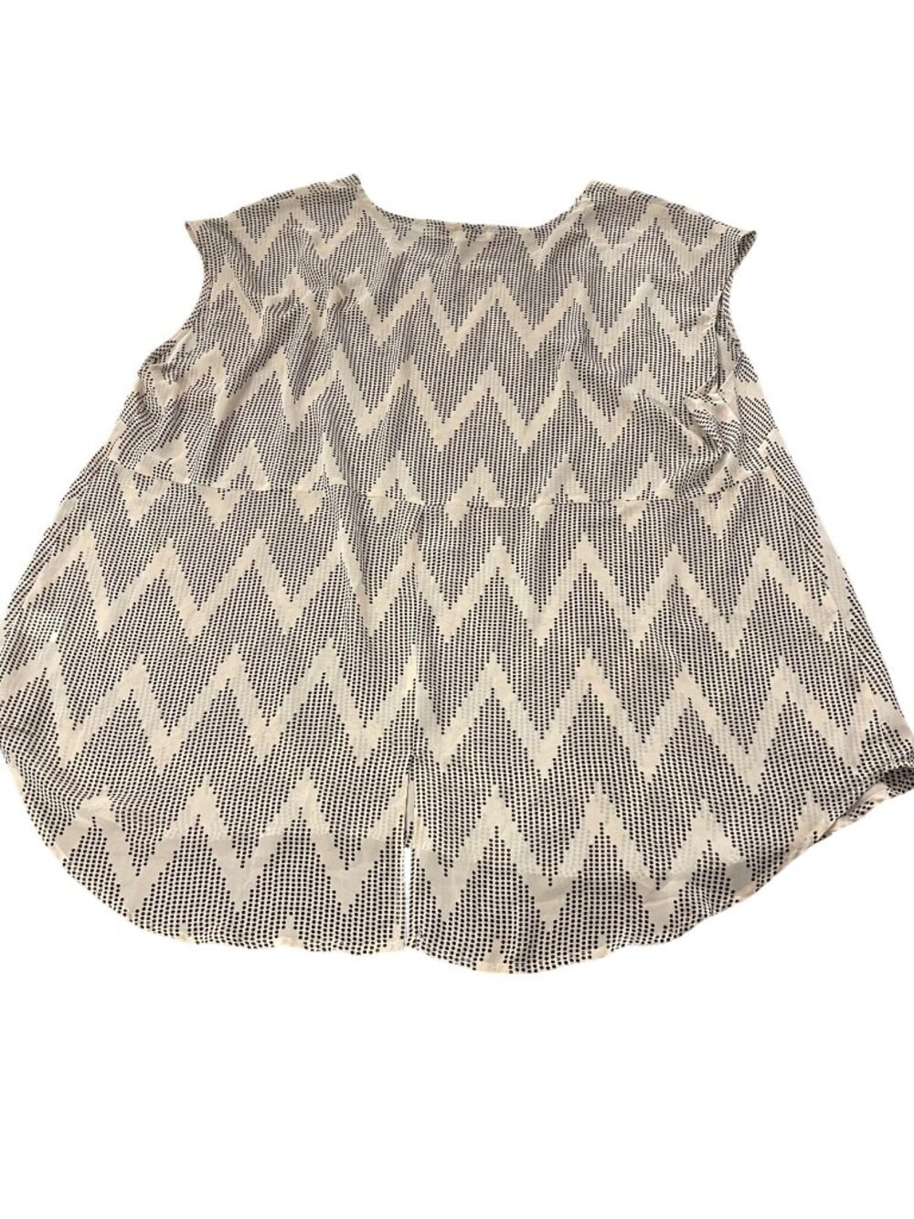 NWOT Daniel Rainn Womens Chevron Sleeveless Blouse 3X Lightweight Polyester Beig